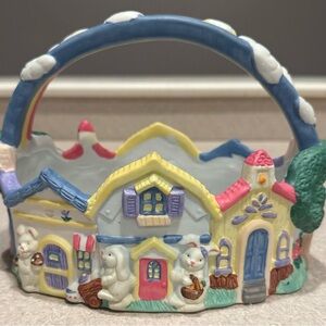Vintage ABC Distributing 1995 Ceramic Easter Bunny Basket